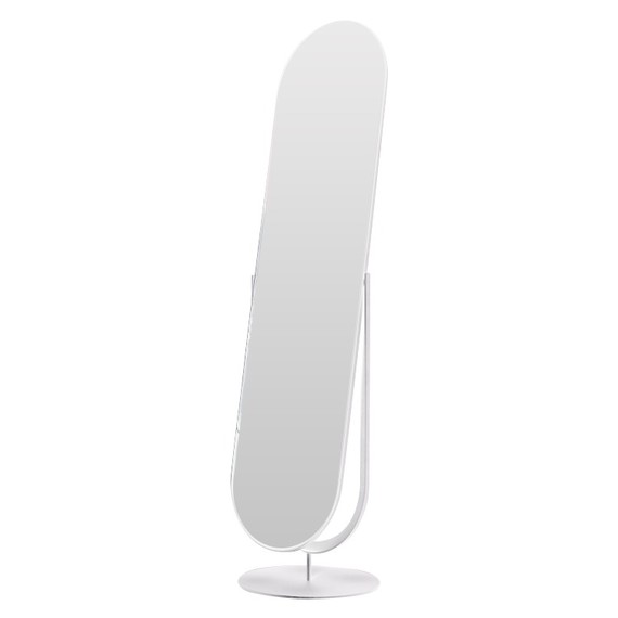 Дизайнерское напольное зеркало Glass Memory Charm в металлической раме белого цвета